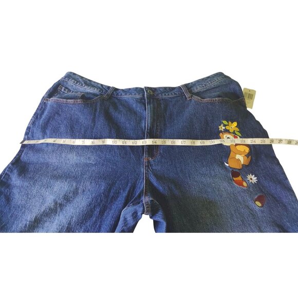 Disney Her Universe Women's Size 20 Chip & Dale Embroidered Denim Mom Jeans NWT - Picture 12 of 15
